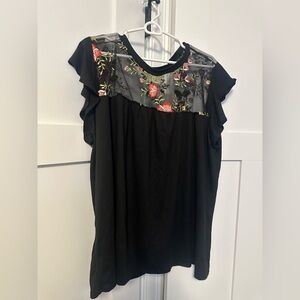 Elegant Black Floral Blouse